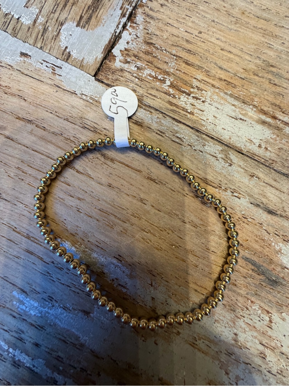 Gold plated Beaded Stretch Bracelet - Women Jewelry